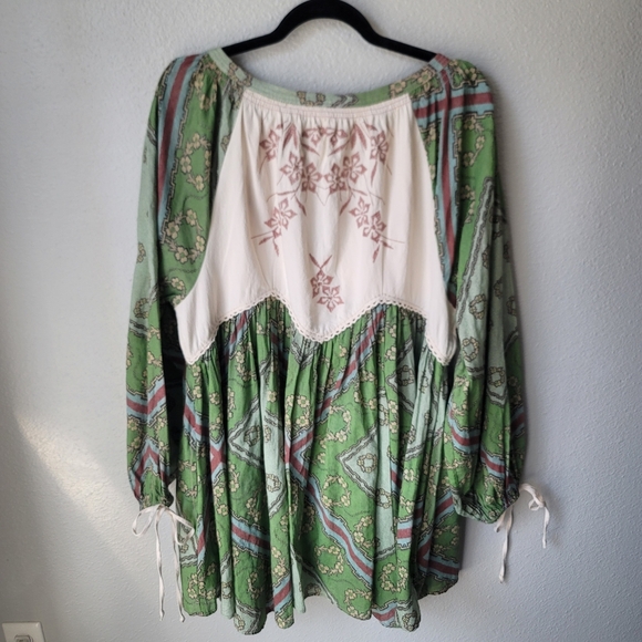 Free People Day Dreaming Boho Embroidered Mini Dress, Small, Color Lake Combo - Picture 9 of 11